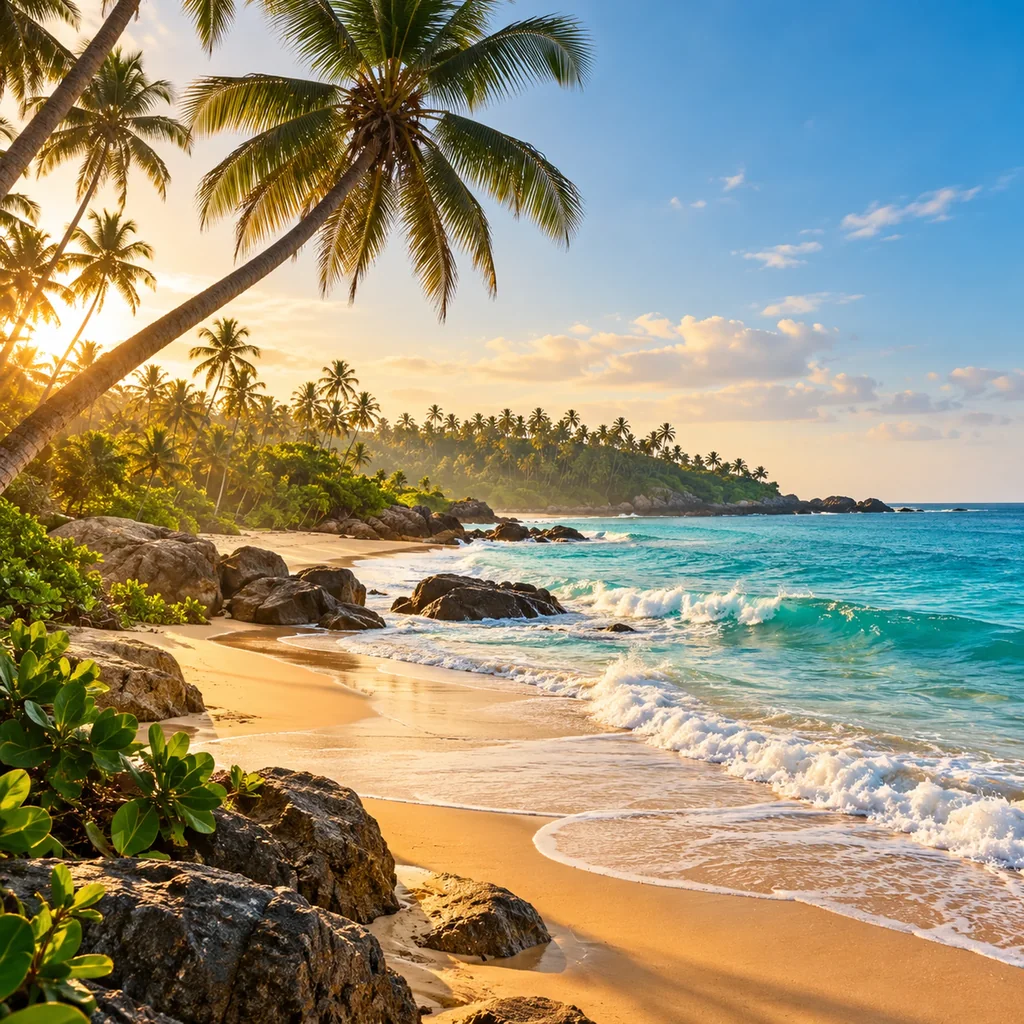 Tropical southern coast of Sri Lanka